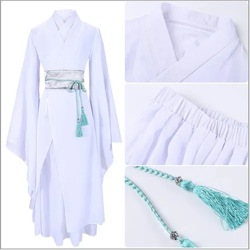 Vista 5 de MIAOCOS Hombres Hombres Antiguos Chinos Hanfu Traje Cosplay Traje Hanfu Hada Vestido Tian Guan Ci Fu Xie Lian Hua Cheng Uniformes