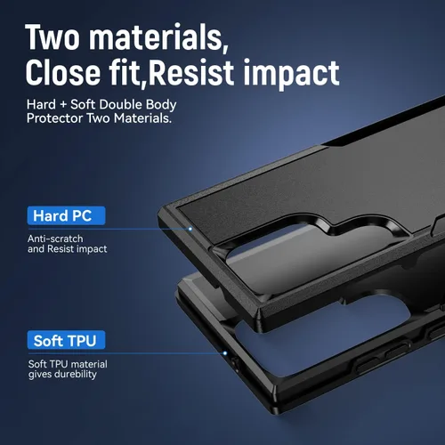 Vista 5 de Funda para S23 Ultra, con protector de pantalla HD [probada contra caídas de grado militar], resistente, resistente, a prueba de golpes, para Galax