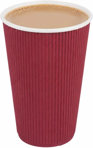 Vista 36 de Tazas para café de papel aislado, pared ondulada, kraft, 12 onzas - Caja de 25 unidades - tapas a juego: RWA0360B, RWA0360W, RWA0328LG, RWA0328GR