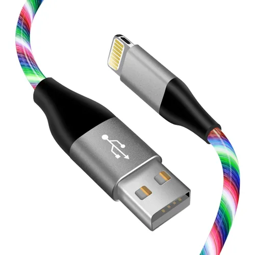 Vista 11 de Cable cargador de iPhone con luz LED, cables Lightning LED paquete de 1 Certificado MFi de Apple Cable de carga rápida USB para Apple iPhone 13