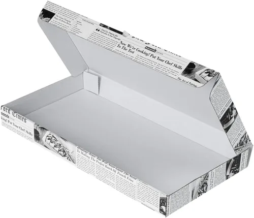 Vista 32 de Restaurantware - Cajas para pizza, 50 unidades, 14 x 7 x 1.5 pulgadas, embalaje de papel de cartón corrugado con bloqueo de pestañas, resistente a