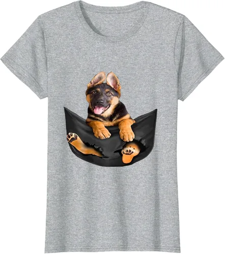 Vista 25 de Dog Lovers Gifts - Camiseta divertida con cara de perro con bolsillo, Negro, S