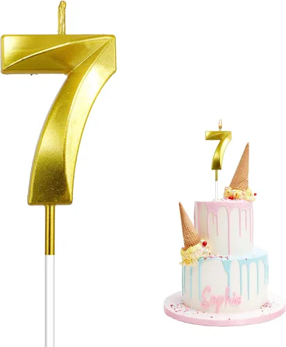 Vista 12 de Velas de cumpleaños para pasteles, velas de cumpleaños número 1 doradas, velas de números de feliz cumpleaños, velas de números para decoración