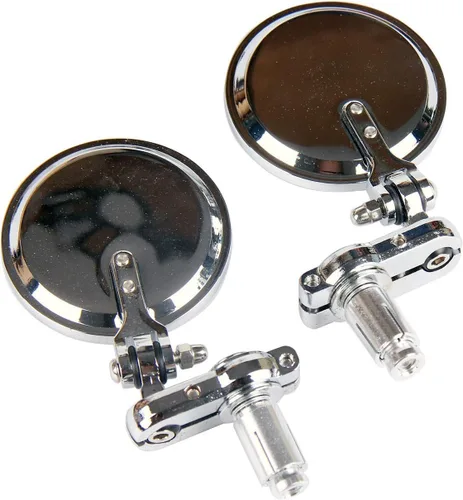 Vista 2 de 1 Pair Chrome Folding CNC Convex Lens Handlebar End Motorcycle Mirrors Compatible for 2015 Kawasaki Ninja H2R
