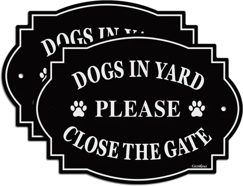 Vista 10 de GicnKeuz Señales de «cuidado con el perro» para valla, 30,48x7,62 cm, señal de mantener la puerta cerrada, aluminio reflectante, resistente a