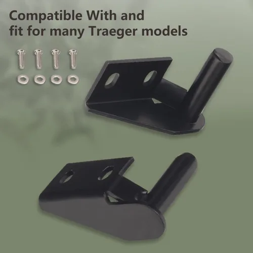 Vista 7 de Kit de bisagra de tapa 1 x lado izquierdo y 1 x bisagra lateral derecha compatible con muchos modelos de parrillas Traeg-er bisagras, para el kit