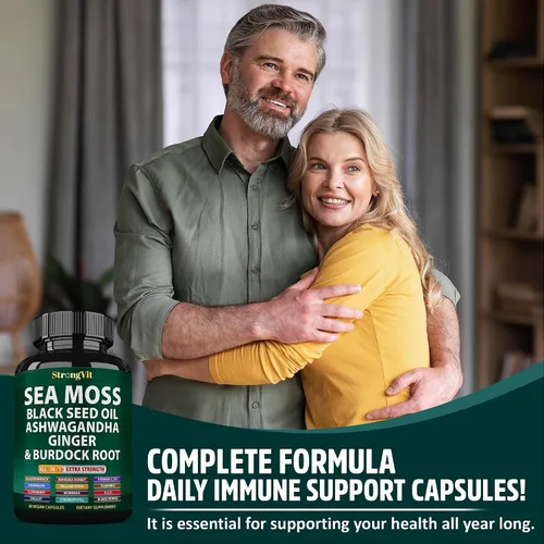 Vista 4 de StrongVit Complejo de musgo marino y suplemento de cortisol (120 cápsulas)