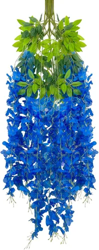 Vista 43 de Paquete de 5 guirnaldas de flores colgantes de glicina rosa, enredaderas de flores artificiales de 3.77 pies, glicinia falsa, guirnalda colgante