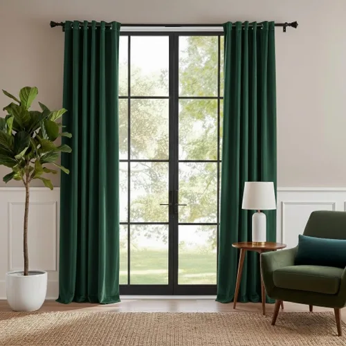 Vista 34 de RYB HOME Cortinas de terciopelo 100% opacas para sala de estar, cortinas de guardería con bloqueo de luz, 2 paneles, cortinas de ventana con Beige