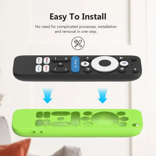 Vista 6 de Funda para Onn Google TV 4K Pro Remote Control 2025, funda de protección completa con cordón, funda de silicona suave para control remoto Onn Google
