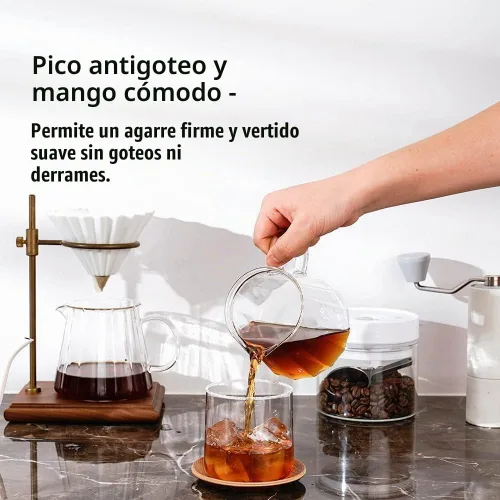 Vista 7 de watchget Servidor de vidrio de borosilicato de 500ml/17oz verter sobre