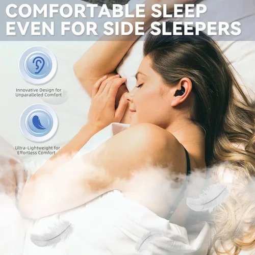 Vista 2 de Auriculares para dormir ultra delgados inalámbricos Bluetooth 5.3 para dormir de lado, bloqueo de ruido con tiempo de reproducción de 6 horas