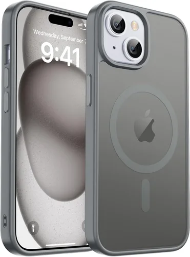 Vista 338 de zapica Funda magnética para iPhone Air, con protector de pantalla de vidrio templado, compatible con MagSafe, translúcida mate, a prueba de golpes