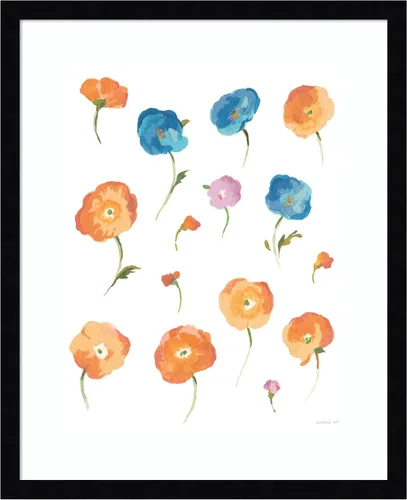 Vista 10 de Amanti Art Framed Wall Art Print 24x20 Retro Flowers II by Danhui Nai, Flowers Wall Art, Modern Contemporary Decor, Small Poster Painting Artwork