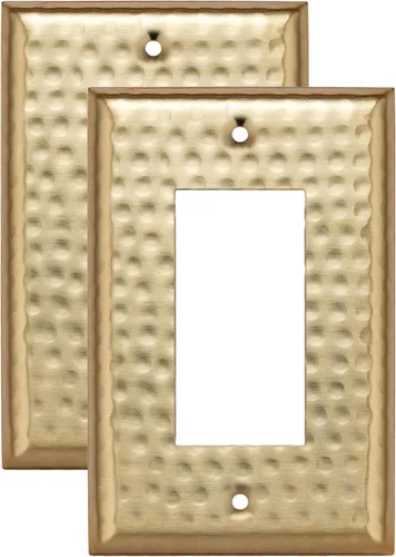 Vista 12 de Monarch Abode placa de pared basculante de una banda, placa de pared de cobre puro martillado a mano para un solo interruptor, cubierta decorativa