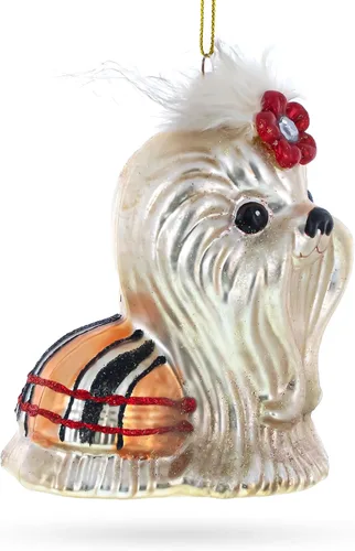 Vista 2 de Encantador perro de crisantemo Shih Tzu - Adorno navideño de vidrio soplado