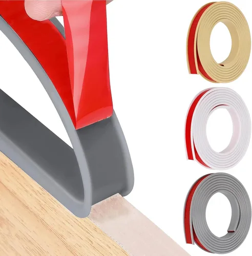 Vista 9 de Bandas de borde en forma de U, borde de goma autoadhesivo de 16.4 pies, ajuste de borde de 0.433-0.472 in, protector flexible de bordes de muebles
