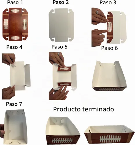 Vista 3 de Bandejas de papel desechables de fútbol (50 piezas) aperitivos de concesión de barcos de comida justa Nachos de carnaval, cesta de servir papas