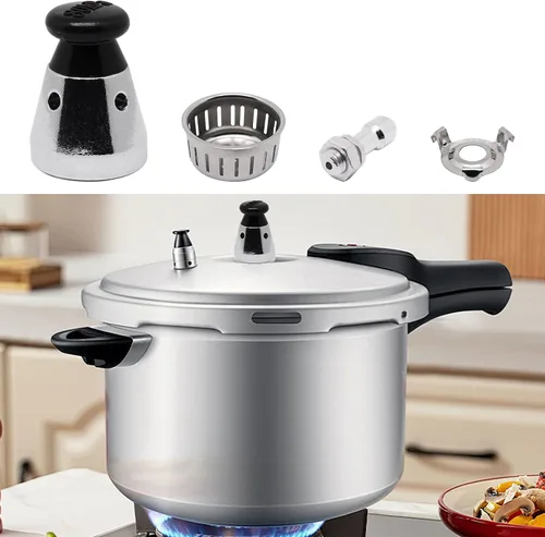 Vista 6 de Válvula de alivio de olla a presión, 1 unidad, válvula de jigger universal de olla a presión con varilla de escape, silbato para control de presión