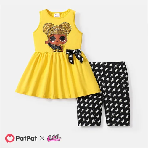 Vista 2 de L.O.L. Surprise! Conjunto de pantalones cortos sin mangas para niñas, conjunto de 2 piezas de 3 a 10 años