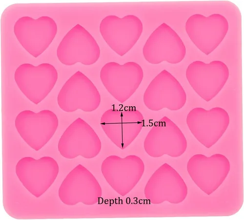 Vista 2 de 2 moldes de silicona de resina de corazón de 20 cavidades mini corazones de resina epoxi molde de fundición para joyería y colgantes, bricolaje