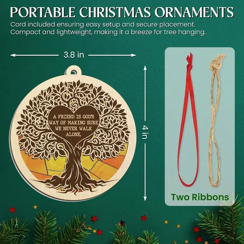 Vista 3 de TEEZWONDER Regalos de Navidad de Amistad para Mujeres y Hombres - Adornos de Sol de Navidad 2025 - Regalos de Vida Natural para Amigas, Adorno