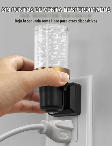 Vista 5 de DORESshop Luces de noche LED enchufables en la pared, luces nocturnas modernas con diseño decorativo, brillo ajustable, luz nocturna regulable