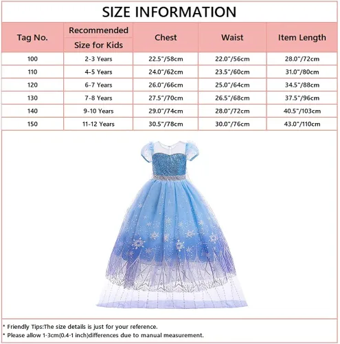 Vista 5 de REXREII Vestido de princesa Elsa Frozen para niñas disfraz de Halloween Navidad cumpleaños concurso fiesta de noche