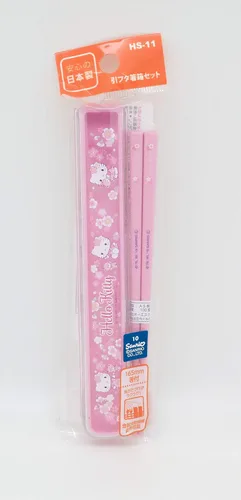 Vista 9 de OSK Hello Kitty Sakura HS-11 - Juego de palillos con tapa