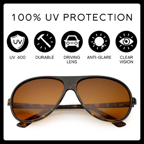 Vista 2 de zeroUV Gafas de sol estilo aviador retro de los años 70 para hombres y mujeres, gafas bloqueadoras azules UV400 vintage de 2.402 in
