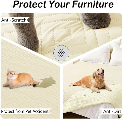 Vista 3 de hyha Manta impermeable para perros, funda suave para cama de perro, mantas para mascotas, funda impermeable para sofá y sillón para perros lavable