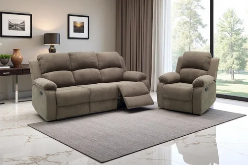 Vista 18 de A Ainehome Juego de Muebles de Sala de Estar de Cuero Reclinable Juego de Sofá Sillón Loveseat Juego de Muebles Sofá para Sala de Estar/Espacio