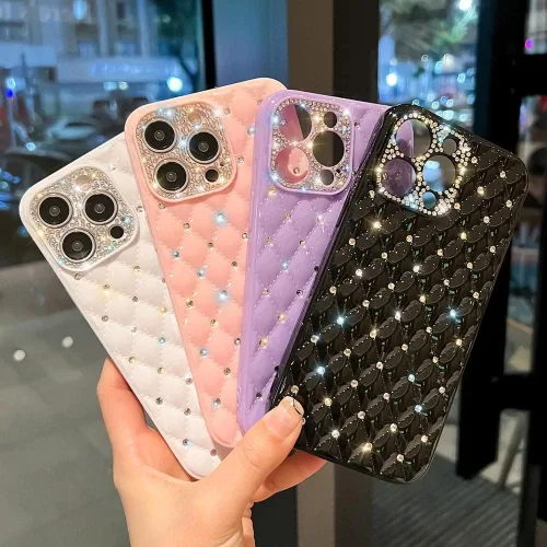Vista 2 de Funda brillante compatible con iPhone 11 con diamantes brillantes, TPU flexible con purpurina, ajuste delgado, antideslizante, resistente a la Blanco