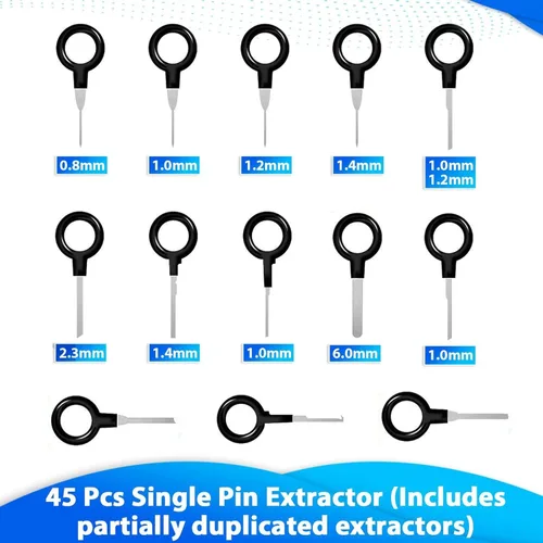 Vista 2 de Kikerike Kit de herramientas de extracción de terminales, 139 piezas, herramienta de desfilado, conector eléctrico, kit de herramientas