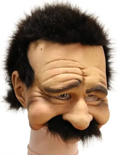 Vista 5 de Máscara de látex de media cabeza con sonrisa alegre para abuelos