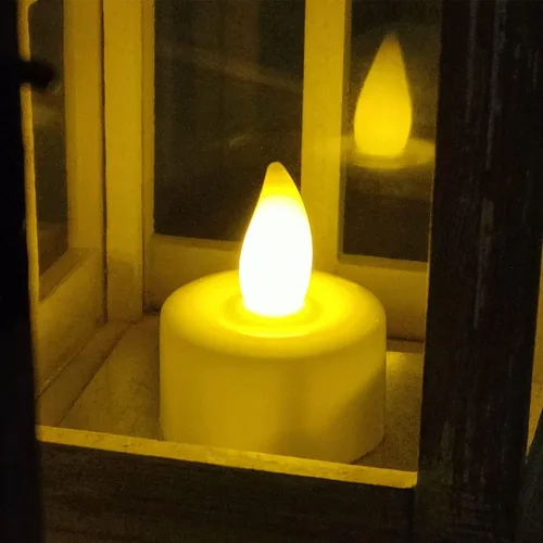Vista 7 de YASENN Velas recargables de color blanco cálido LED velas de té 12 piezas programa de efecto de llama parpadeante velas de plástico sin llama