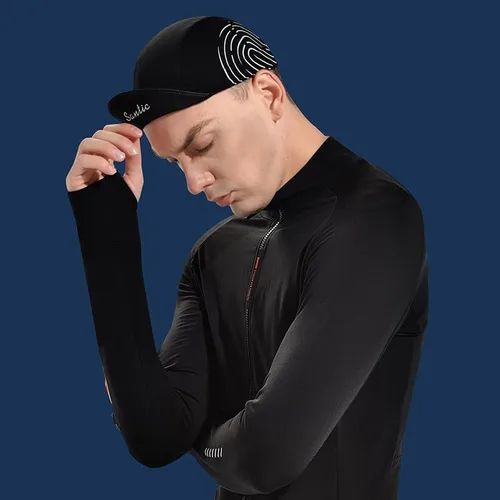 Vista 2 de Santic Gorra de ciclismo para hombre, transpirable, transpirable, absorbente de sudor