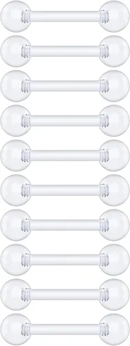 Vista 18 de Anillos de plástico para pezón – Anillos de lengua transparentes – Piercing hipoalergénico recto Bioflex