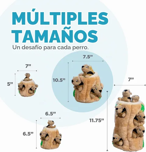 Vista 6 de Outward Hound Hide A Squirrel Juguete Rompecabezas de Peluche para Perro, Grande
