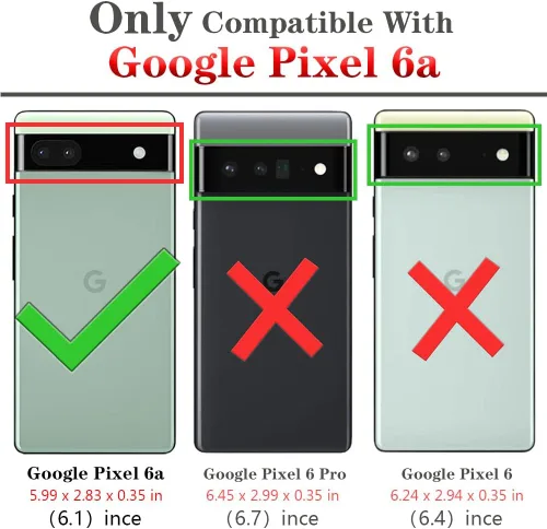 Vista 2 de HNHYGETE Funda para Pixel 6a con protector de pantalla HD, soporte giratorio de grado militar de 360° (resistente) a prueba de golpes para Google