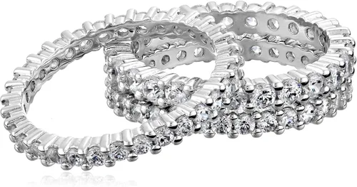 Vista 3 de Tienda Essentials Juego de anillos apilables de circonita cúbica (anteriormente colección Tienda)