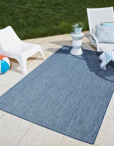 Vista 99 de Unique Loom Collection - Alfombra casual de transición sólida jaspeada para interiores y exteriores