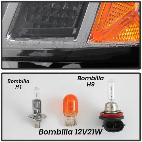 Vista 7 de ACANII - Faros de repuesto halógeno para Cadillac CTS 2008-2013, lado del conductor y del pasajero