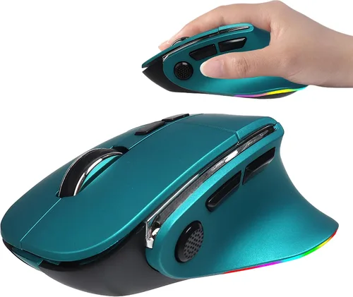Vista 9 de Ratón ergonómico con forma de manos medias, modo dual (Bluetooth+USB), recargable con túnel carpiano vertical Bluetooth inalámbrico