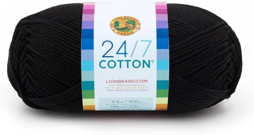 Vista 51 de Lion Brand Yarn - Hilo ligero 24/7 de algodón para tejer, hacer ganchillo y manualidades, Ámbar, paquete de 1 Light Worsted 100% Mercerized Cotton
