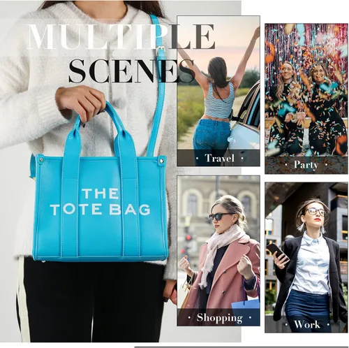 Vista 7 de Bolso de mano para mujer, bolso de mano de cuero a la moda, pequeño bolso cruzado personalizado con asa superior para el trabajo y viajes