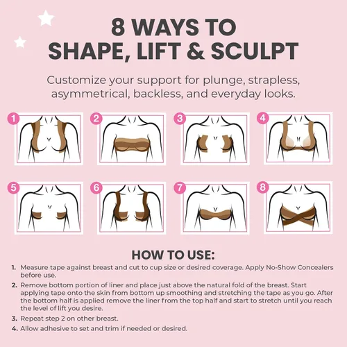 Vista 5 de Hollywood Fashion Secrets - Cinta adhesiva para contorno corporal Oscuro