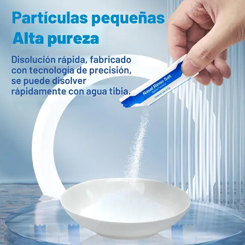 Vista 2 de 120 paquetes de solución salina, paquetes de enjuague sinusal para ollas Neti, paquetes de sal de olla Neti envueltos individualmente, paquetes