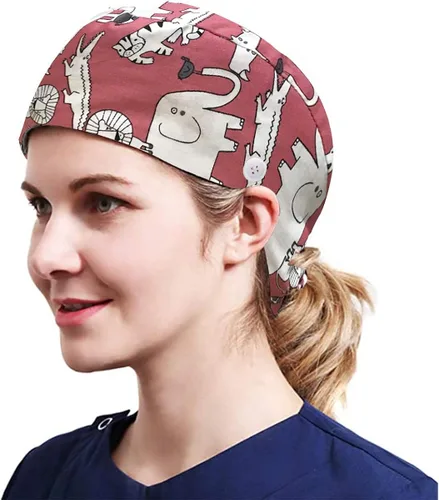 Vista 7 de Poetele - 2 gorras de trabajo con botón para la sudoración ajustable, para mujeres y hombres