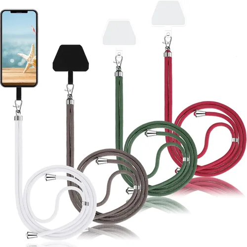 Vista 16 de Weewooday 4 piezas de cordón para teléfono con correa cruzada universal para teléfono celular, cordón para el cuello con parche para mujeres, Negro